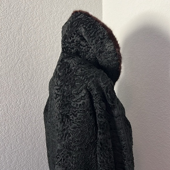 Vintage 40’s Mink & Curly Black Persian Lamb Coat - Picture 8 of 12